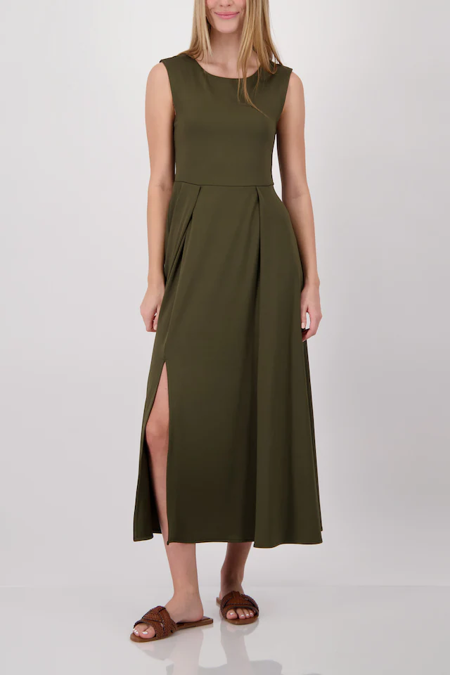 Monari Maxikleid »Kleid uni« Ohne Tasche Regular fit mit Schlitzen