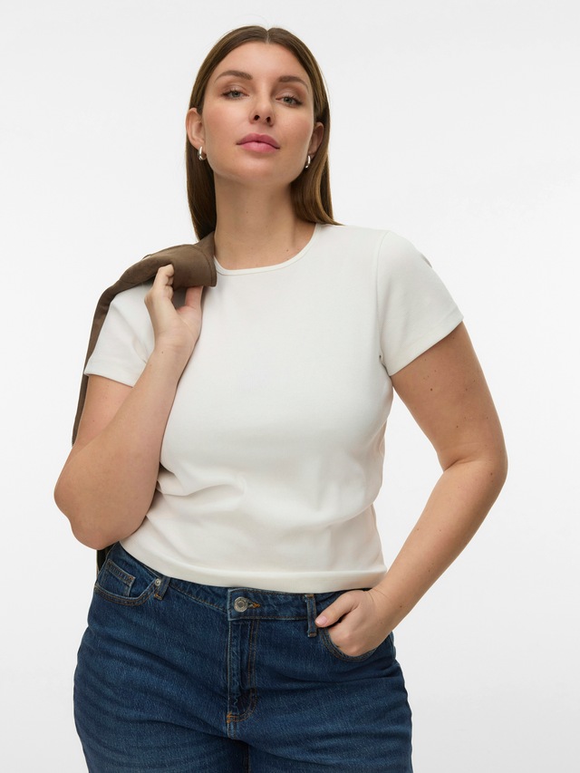 Vero Moda Curve T-Shirt »VMCHLOE SS SHORT TOP GA JRS NOOS CUR« Baumwollmischung