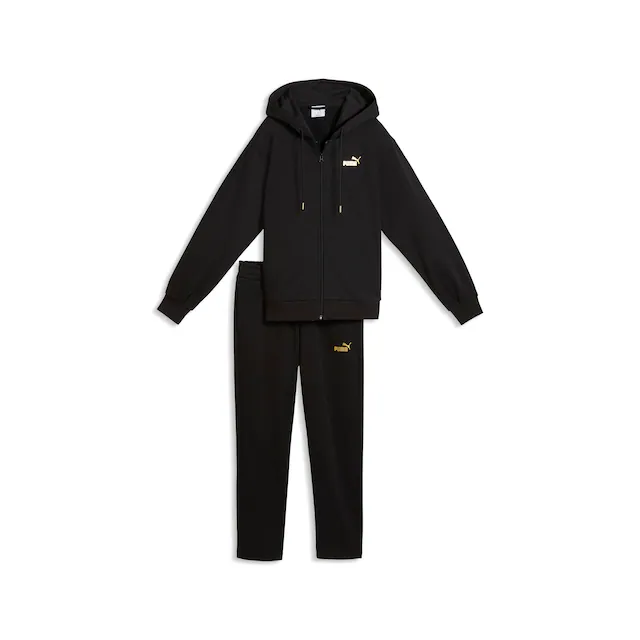 PUMA Trainingsanzug »METALLIC HOODED STANDARD SWEAT SUIT FL OP« 2 mit Kapuze, in weicher Fleece-Qualität