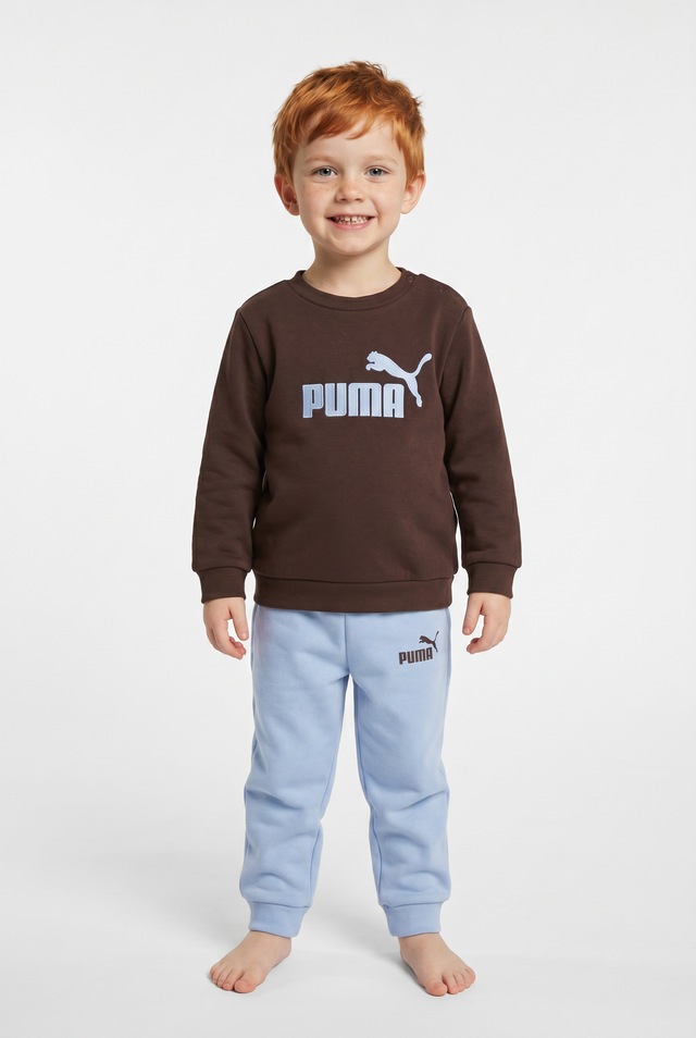 PUMA Trainingsanzug »MINICATS ESS CREW SET FL INTEREST INF« 2 zweiteiliges Set, Langarm-Oberteil, mit Logodruck, bedruckte Optik