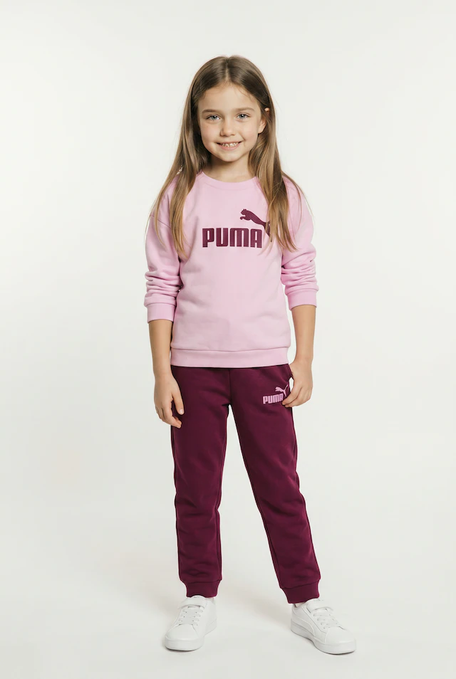 PUMA Trainingsanzug »MINICATS ESS CREW SET FL INTEREST INF« 2 zweiteiliges Set, Langarm-Oberteil, mit Logodruck, bedruckte Optik
