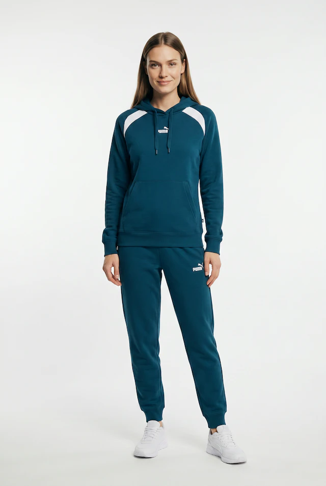 PUMA Trainingsanzug »HOODED SWEAT SUIT FL CL« 2 zweiteiliges Set, mit Kapuze, aus Baumwolle und Polyester, Regular Fit