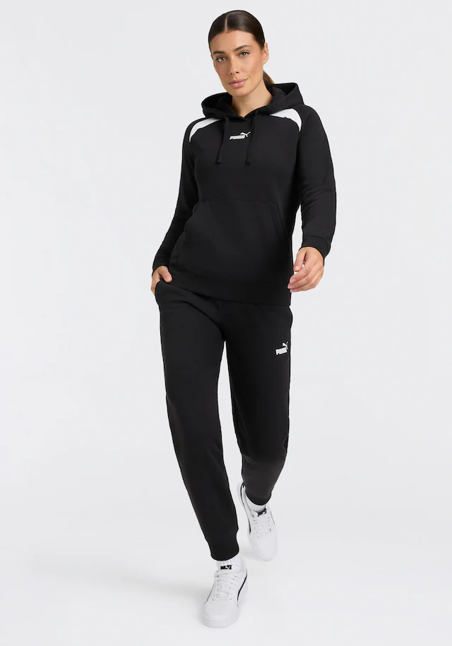 PUMA Trainingsanzug »HOODED SWEAT SUIT FL CL« 2 zweiteiliges Set, mit Kapuze, aus Baumwolle und Polyester, Regular Fit