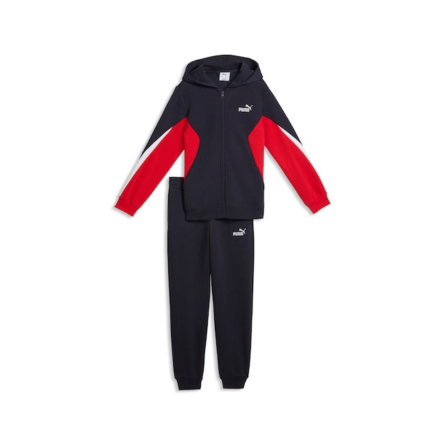 PUMA Trainingsanzug »ESS BLOCK FULL-ZIP SWEAT SUIT B« 2 2-teiliges Set, mit Reißverschluss am Oberteil, Regular Fit