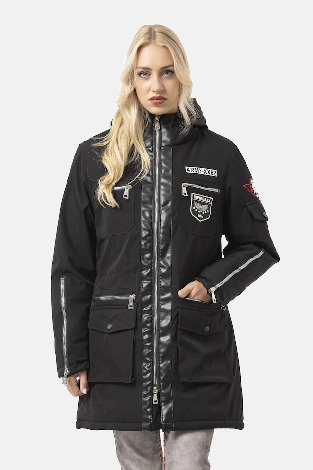 Cipo & Baxx Winterjacke »WM144« mit Kapuze mit Zipper-Details
