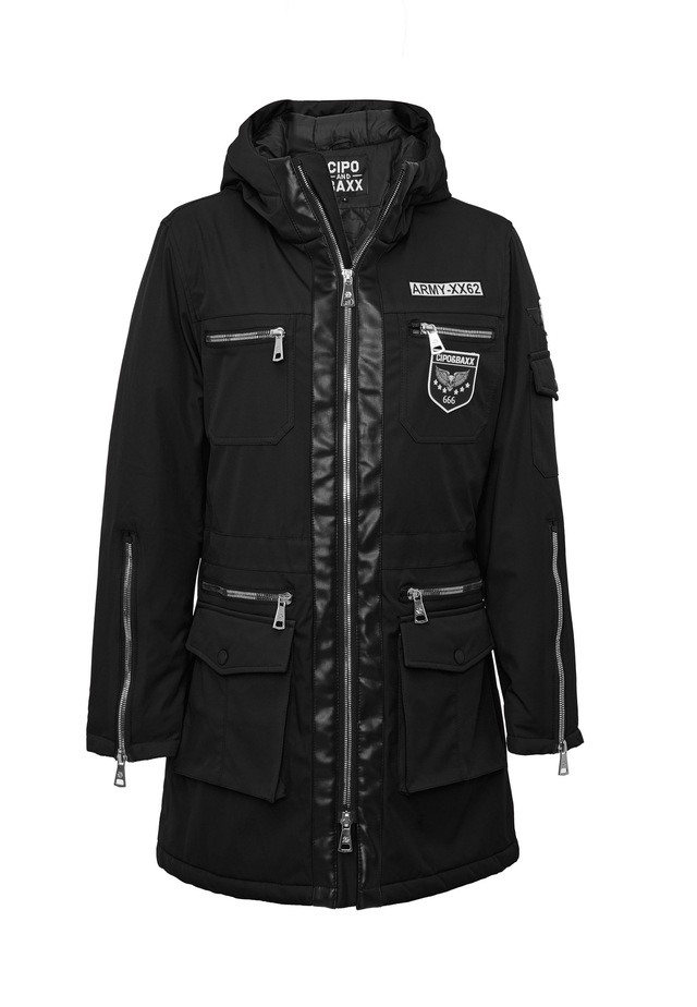 Cipo & Baxx Winterjacke »WM144« mit Kapuze mit Zipper-Details