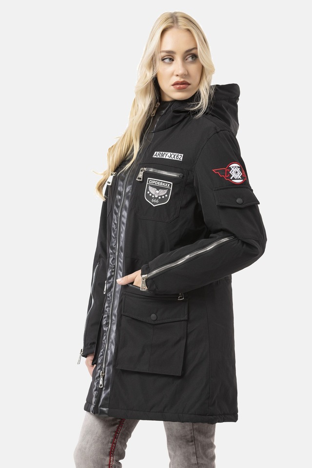 Cipo & Baxx Winterjacke »WM144« mit Kapuze mit Zipper-Details