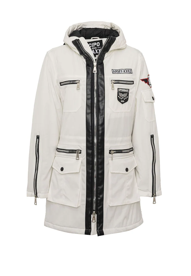 Cipo & Baxx Winterjacke »WM144« mit Kapuze mit Zipper-Details