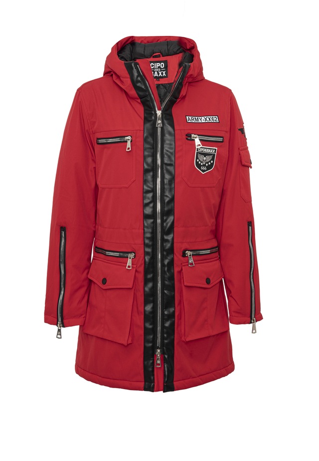 Cipo & Baxx Winterjacke »WM144« mit Kapuze mit Zipper-Details