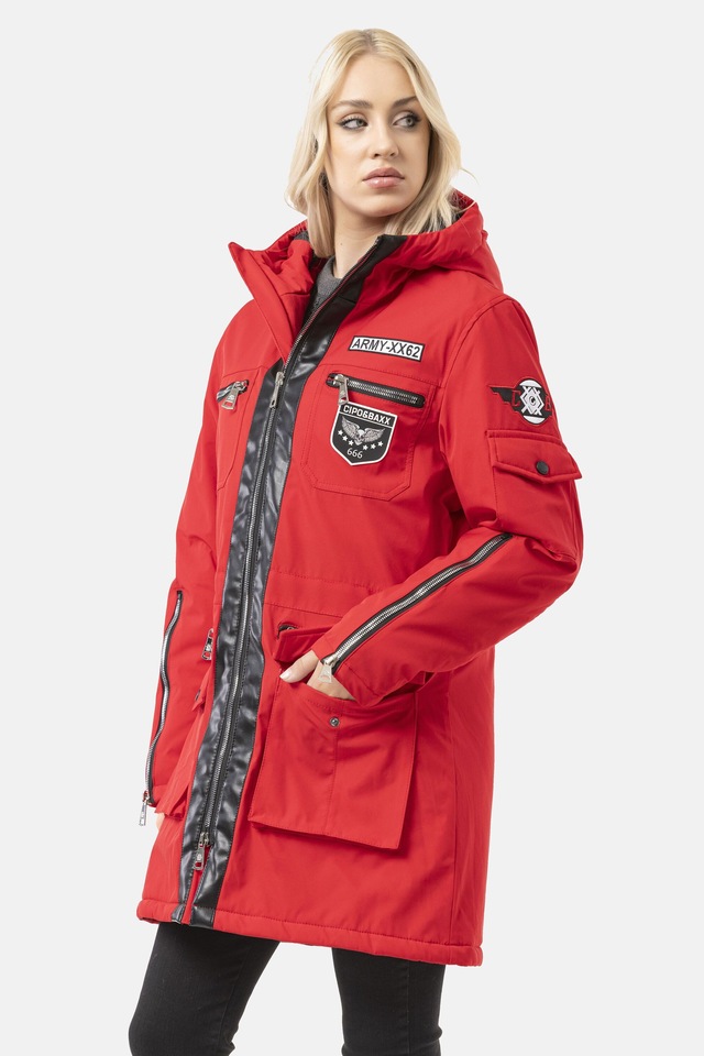 Cipo & Baxx Winterjacke »WM144« mit Kapuze mit Zipper-Details