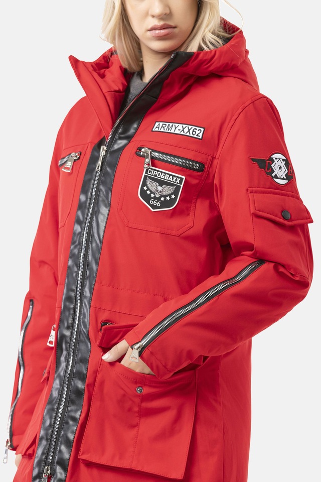 Cipo & Baxx Winterjacke »WM144« mit Kapuze mit Zipper-Details