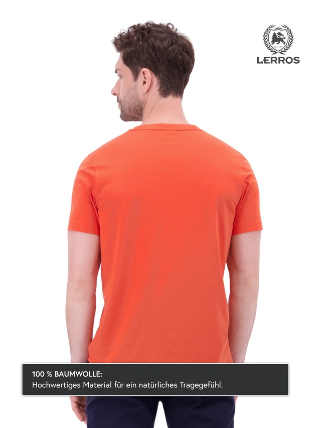 LERROS T-Shirt »T-Shirt mit Rundhalsausschnitt« Herren Shirt aus 100% Baumwolle, einfarbig, Jersey-Qualität