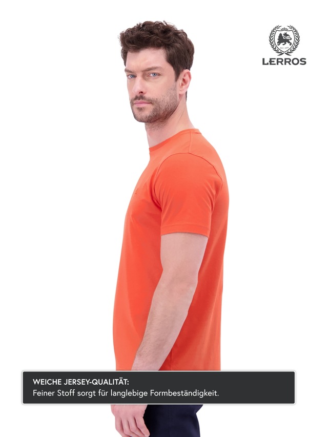 LERROS T-Shirt »T-Shirt mit Rundhalsausschnitt« Herren Shirt aus 100% Baumwolle, einfarbig, Jersey-Qualität