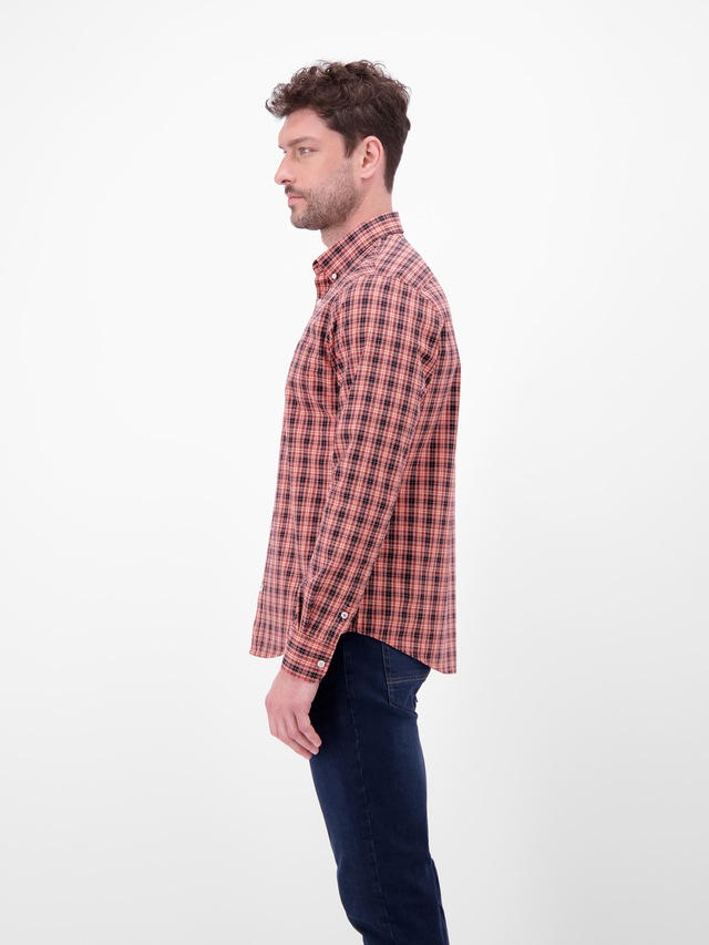 LERROS Langarmhemd »Karohemd mit Button-Down-Kragen«