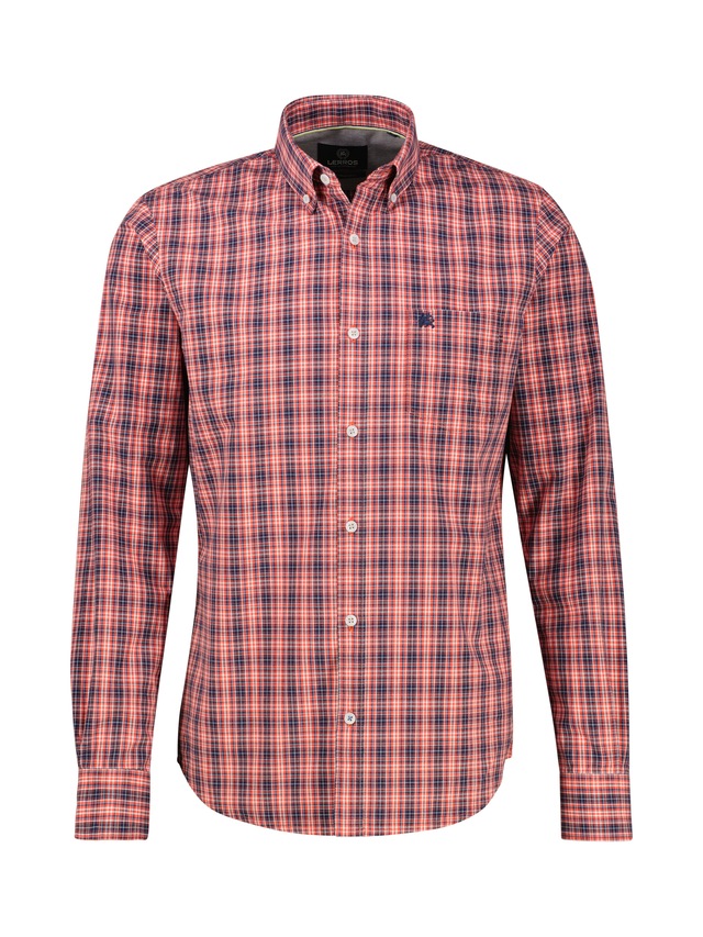 LERROS Langarmhemd »Karohemd mit Button-Down-Kragen«