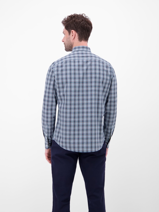 LERROS Langarmhemd »Karohemd mit Button-Down-Kragen«