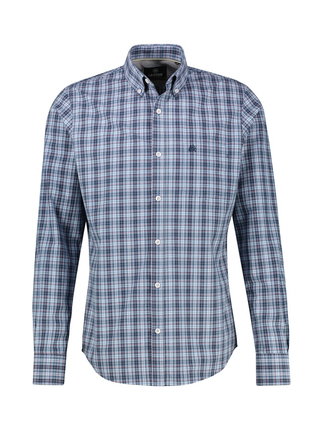 LERROS Langarmhemd »Karohemd mit Button-Down-Kragen«