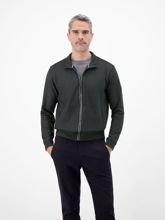 LERROS Sweatjacke »Sweatjacke aus Baumwollmischgewebe« Jacke im Baumwollmix mit Reißverschluss, Stehkragen und Seitentaschen