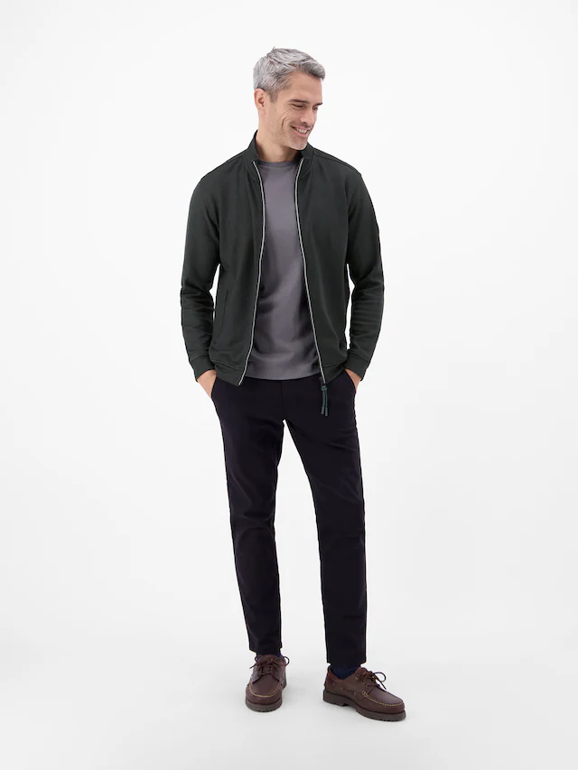 LERROS Sweatjacke »Sweatjacke aus Baumwollmischgewebe« Jacke im Baumwollmix mit Reißverschluss, Stehkragen und Seitentaschen