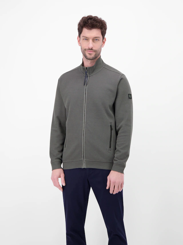 LERROS Sweatjacke »Sweatjacke aus Baumwollmischgewebe« Jacke im Baumwollmix mit Reißverschluss, Stehkragen und Seitentaschen
