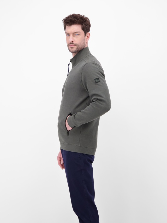 LERROS Sweatjacke »Sweatjacke aus Baumwollmischgewebe« Jacke im Baumwollmix mit Reißverschluss, Stehkragen und Seitentaschen