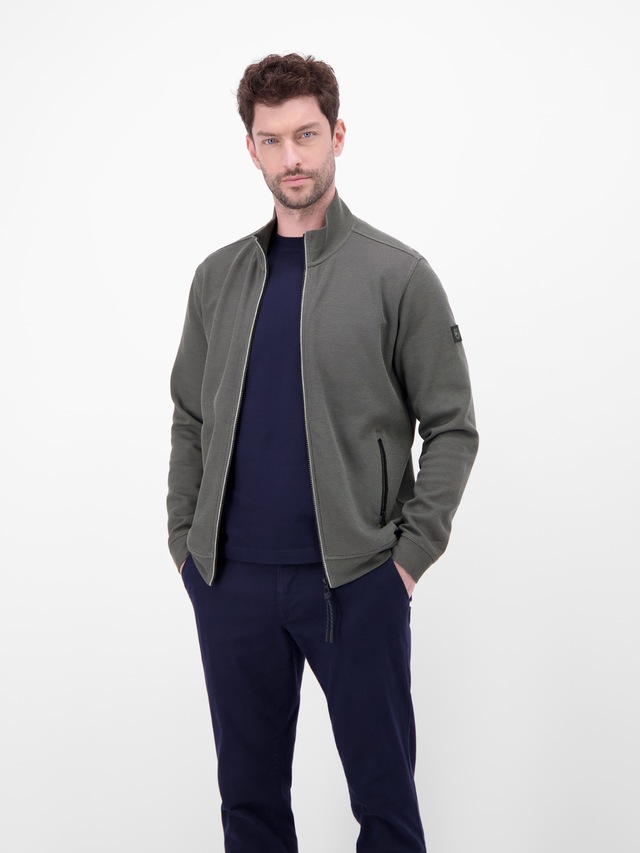 LERROS Sweatjacke »Sweatjacke aus Baumwollmischgewebe« Jacke im Baumwollmix mit Reißverschluss, Stehkragen und Seitentaschen
