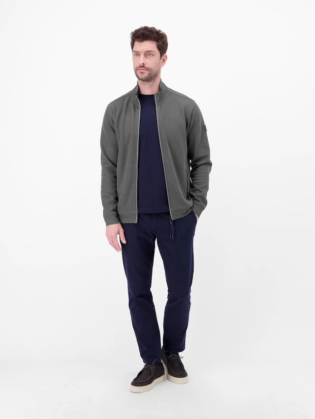 LERROS Sweatjacke »Sweatjacke aus Baumwollmischgewebe« Jacke im Baumwollmix mit Reißverschluss, Stehkragen und Seitentaschen