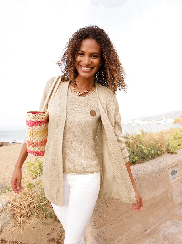 Casual Looks Longstrickjacke