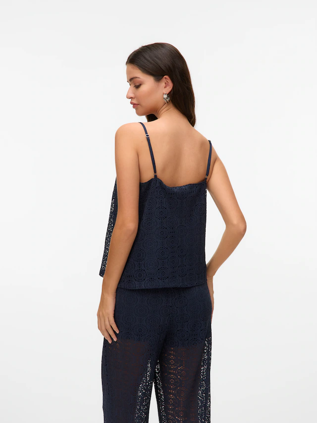 Vero Moda Spaghettitop »VMMAYA V-NECK SINGLET TOP JRS« Materialmix, regular fit