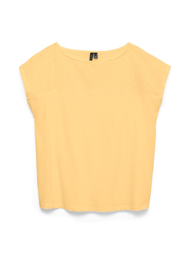 Vero Moda Spitzentop »VMJANNI CS BOAT NECK TOP JRS GA« Baumwolle