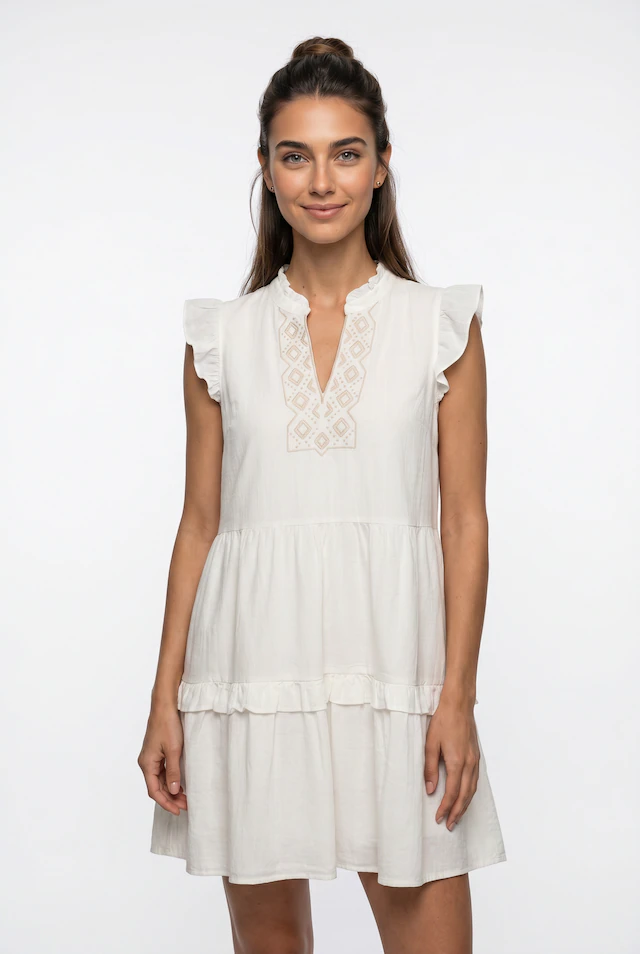 Vero Moda Tunikakleid »VMDICTHE EMB SHORT DRESS WVN GA« Baumwolle, regular fit