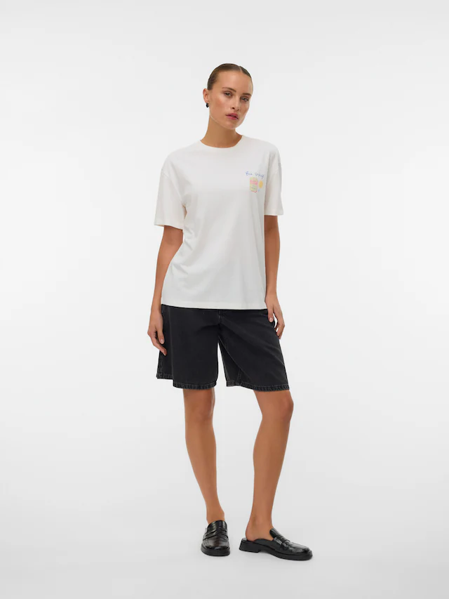 Vero Moda T-Shirt »VMNINNA MIA SS TOP BOX JRS« Baumwolle, Rückenprint
