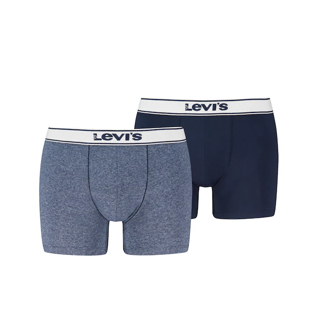 Levi's® Boxer »LEVIS MEN VNTG HTR BOXER BRIEF 2P« ohne Eingriff, uni, meliert, Logo-Bund, elastisch