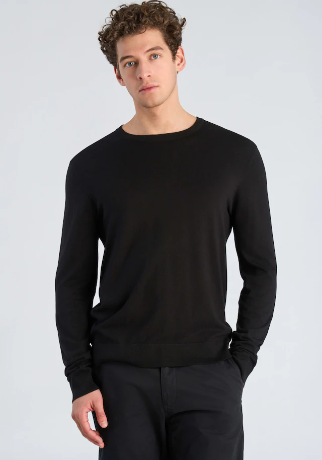 LINDBERGH Strickpullover mit Rundhals / Viskose / unifarben