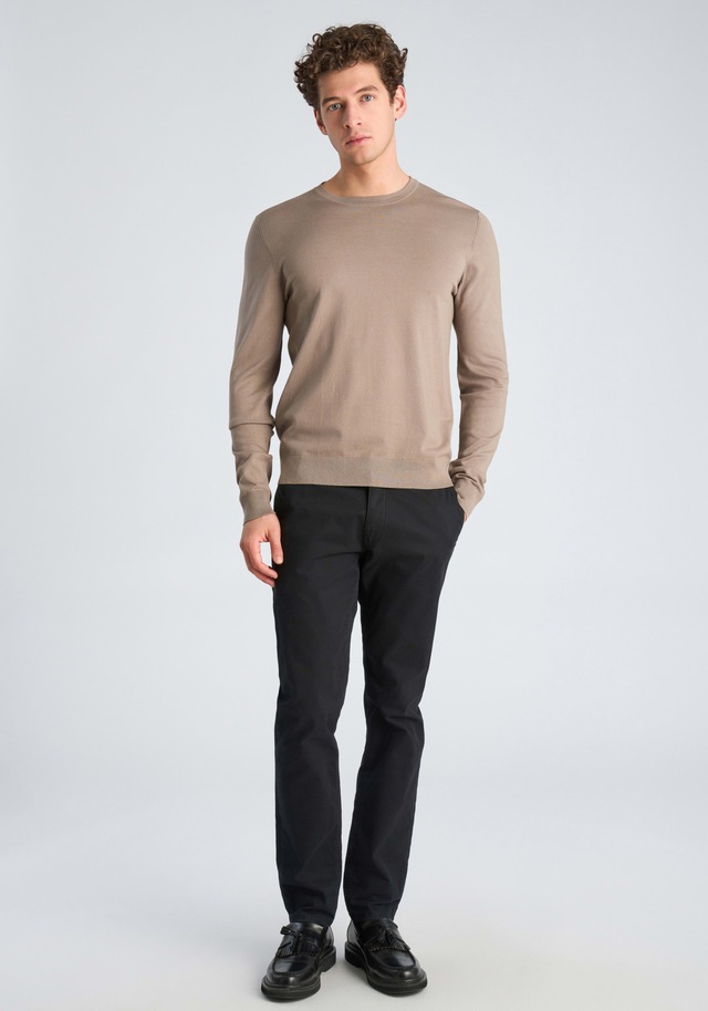LINDBERGH Strickpullover mit Rundhals / Viskose / unifarben