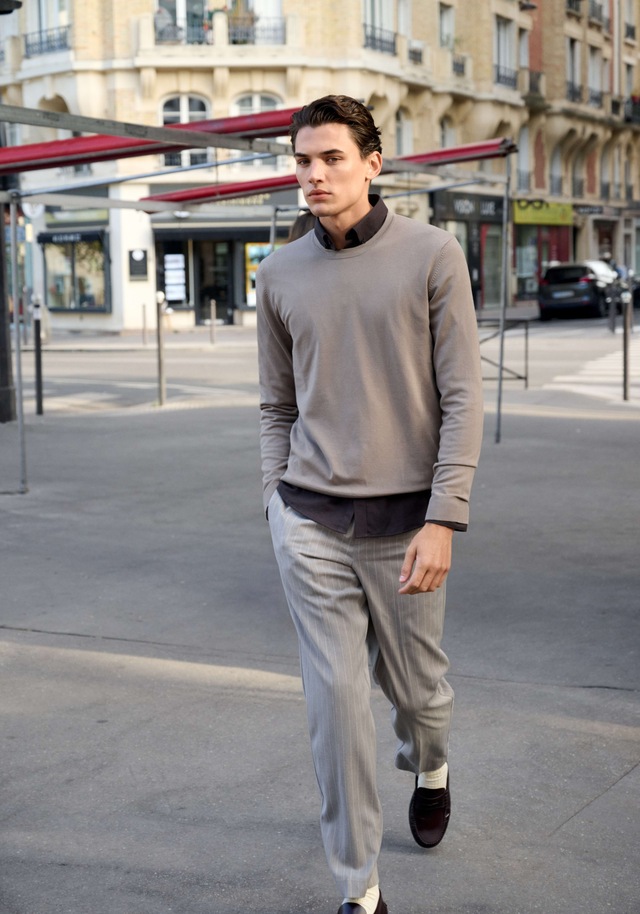 LINDBERGH Strickpullover mit Rundhals / Viskose / unifarben