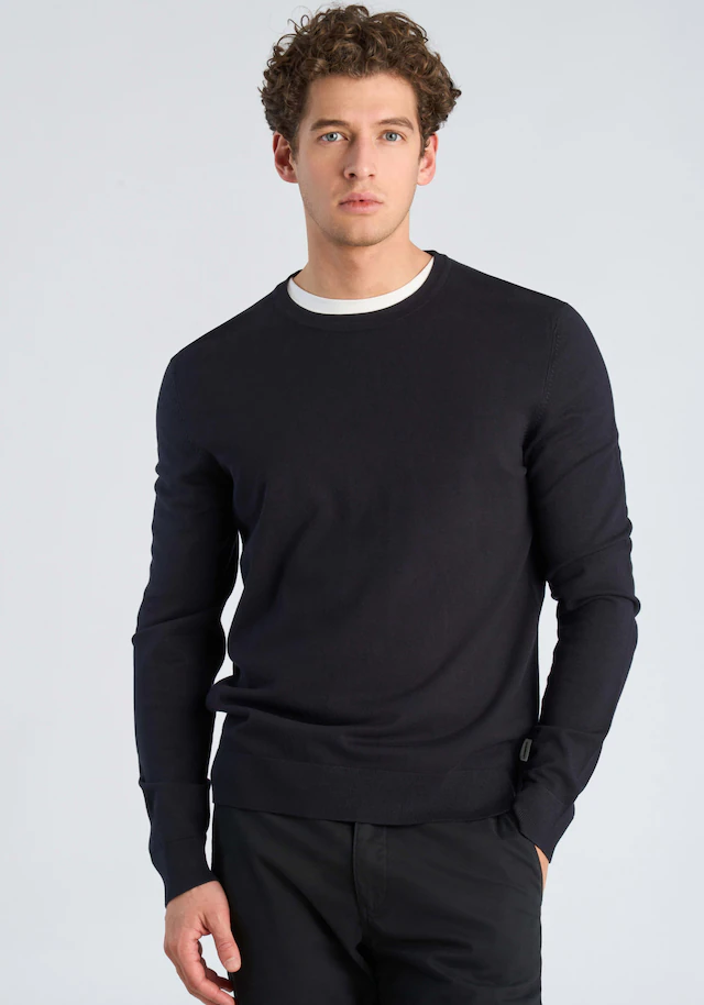 LINDBERGH Strickpullover mit Rundhals / Viskose / unifarben
