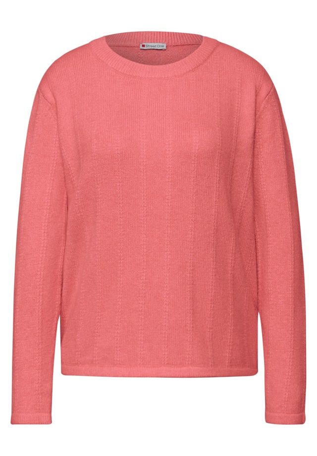 STREET ONE Strickpullover mit Rundhals, strukturiert