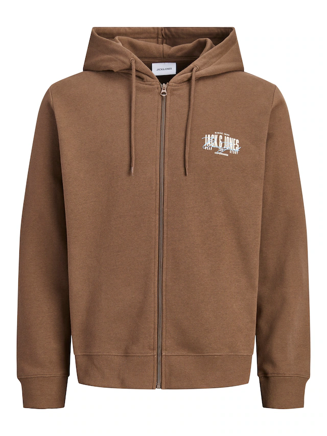Jack & Jones Kapuzensweatjacke »JJAERO SWEAT ZIP HOOD« Materialmix, regular fit