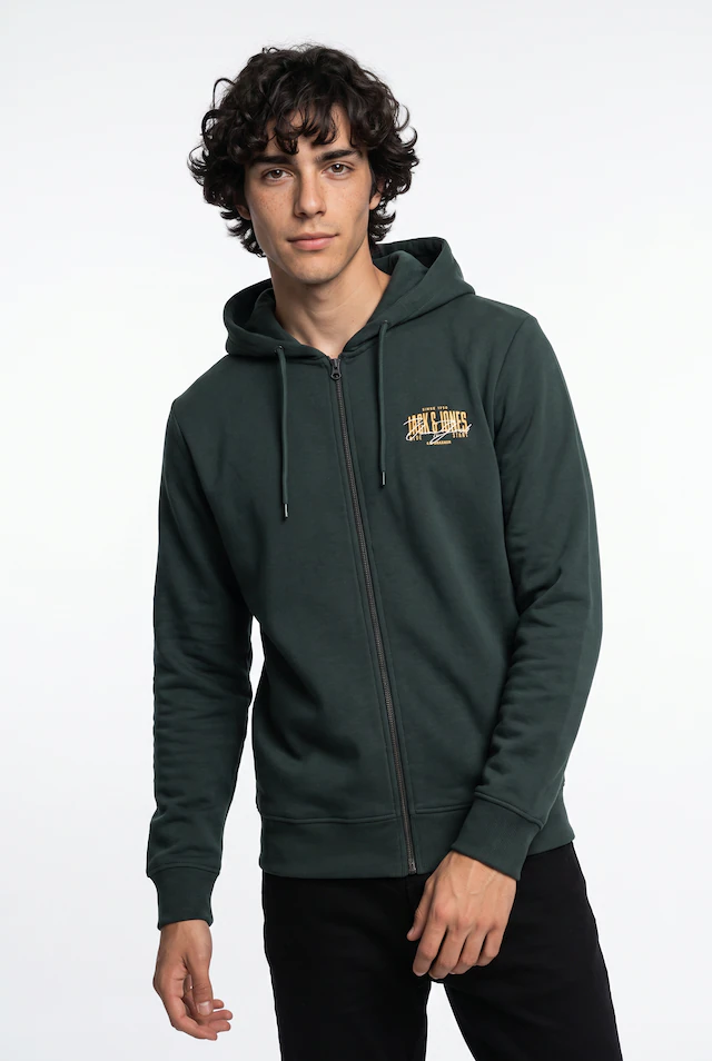 Jack & Jones Kapuzensweatjacke »JJAERO SWEAT ZIP HOOD« Materialmix, regular fit