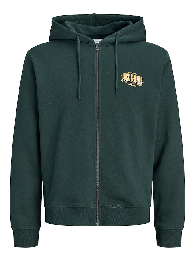 Jack & Jones Kapuzensweatjacke »JJAERO SWEAT ZIP HOOD« Materialmix, regular fit