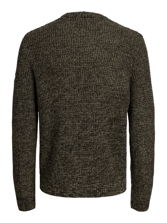 Jack & Jones Rundhalspullover »JJLUKE KNIT CREW NECK AW26« Materialmix, regular fit
