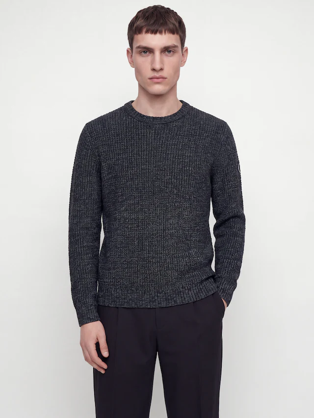 Jack & Jones Rundhalspullover »JJLUKE KNIT CREW NECK AW26« Materialmix, regular fit