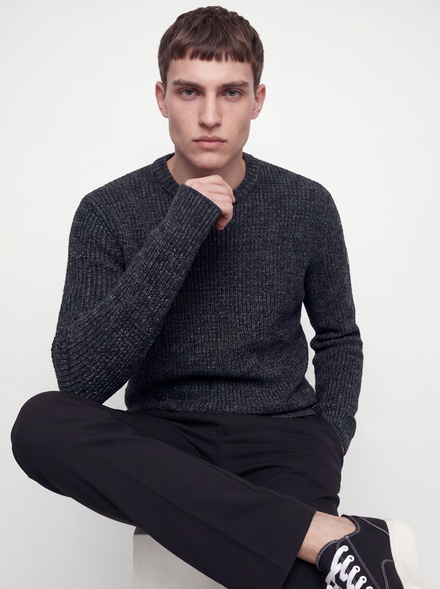 Jack & Jones Rundhalspullover »JJLUKE KNIT CREW NECK AW26« Materialmix, regular fit