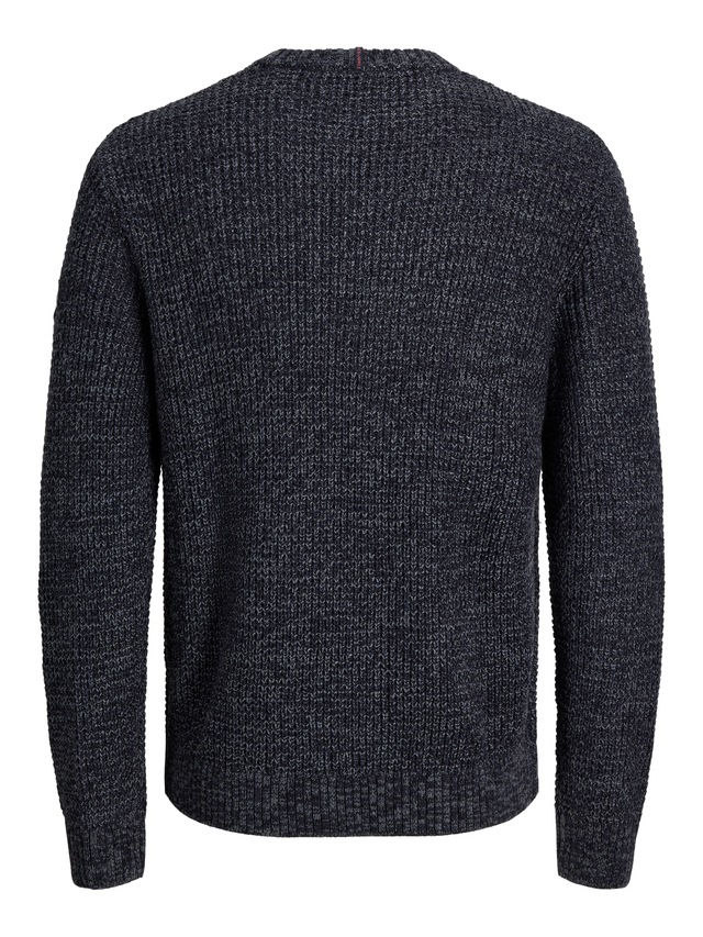 Jack & Jones Rundhalspullover »JJLUKE KNIT CREW NECK AW26« Materialmix, regular fit