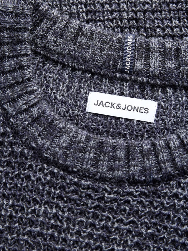 Jack & Jones Rundhalspullover »JJLUKE KNIT CREW NECK AW26« Materialmix, regular fit
