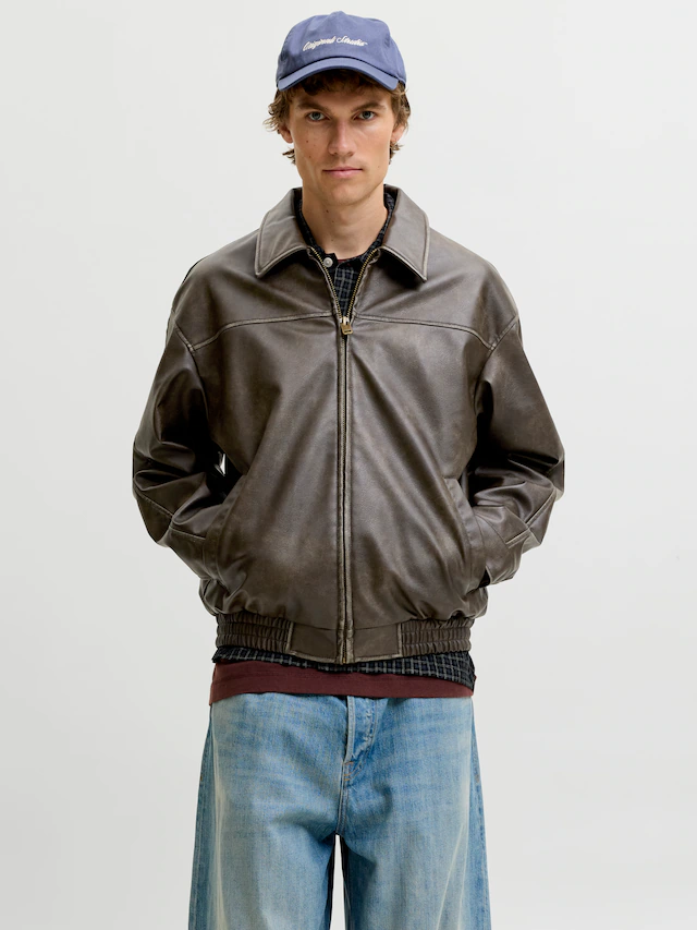 Jack & Jones Lederimitatjacke »JJMARLON PU JACKET« Kunstfaser, regular fit