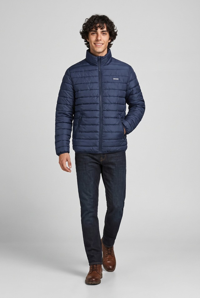 Jack & Jones Steppjacke »JJELVIS LIGHT PUFFER COLLAR« Kunstfaser, regular fit