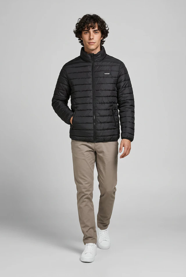 Jack & Jones Steppjacke »JJELVIS LIGHT PUFFER COLLAR« Kunstfaser, regular fit
