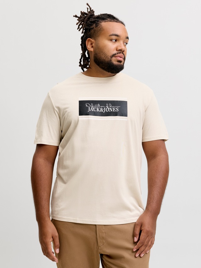 Jack & Jones PlusSize Rundhalsshirt »JJBUSTER TEE SS CREW NECK BTS SN PLS« Baumwolle, regular fit